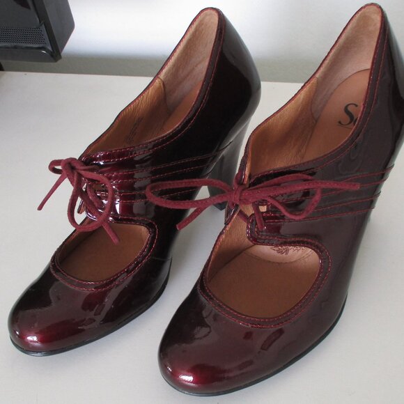 Sofft Womens Wine Patent Leather Mary Jane Pump w/3.5" Heel NWOB - Size 7.5N - Picture 6 of 8
